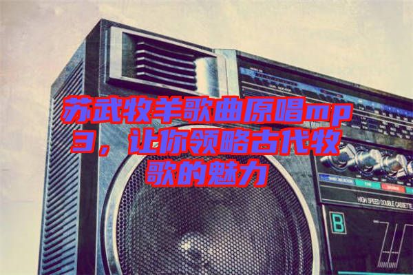 蘇武牧羊歌曲原唱mp3，讓你領略古代牧歌的魅力