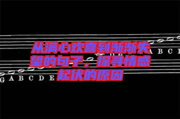 從滿心歡喜到漸漸失望的句子，探尋情感起伏的原因