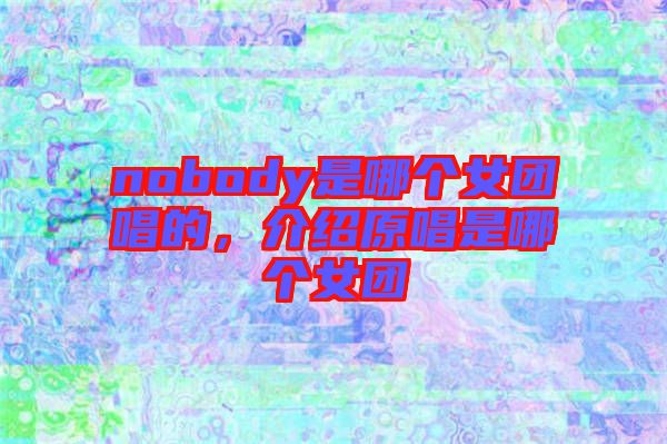 nobody是哪個女團唱的，介紹原唱是哪個女團