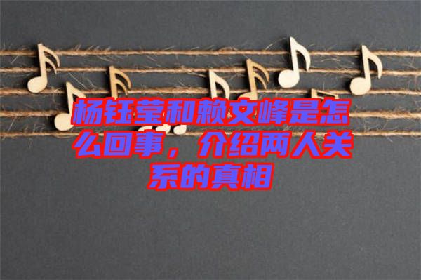 楊鈺瑩和賴文峰是怎么回事，介紹兩人關(guān)系的真相