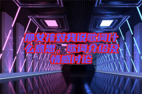 那女孩對我說歌詞什么意思，歌詞介紹及情感討論
