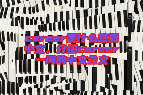 career是什么意思中文，介紹career一詞的中文含義