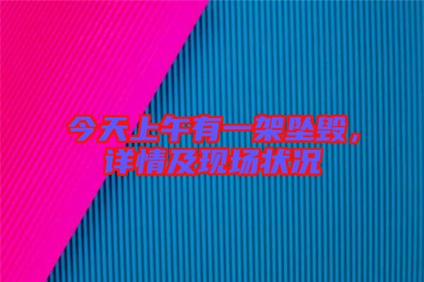 今天上午有一架墜毀，詳情及現場狀況