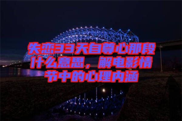 失戀33天自尊心那段什么意思，解電影情節中的心理內涵
