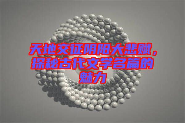 天地交征陰陽大悲賦，探秘古代文學名篇的魅力