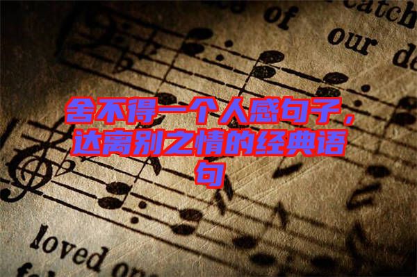 舍不得一個人感句子，達離別之情的經典語句