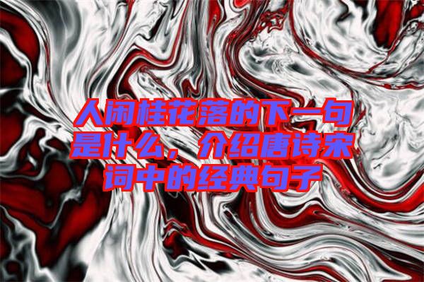 人閑桂花落的下一句是什么,介紹唐詩宋詞中的經典句子