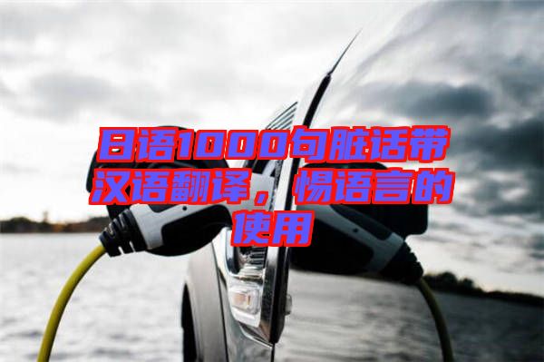 日語1000句臟話帶漢語翻譯,惕語言的使用