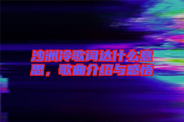 沙洲冷歌詞達什么意思，歌曲介紹與感悟