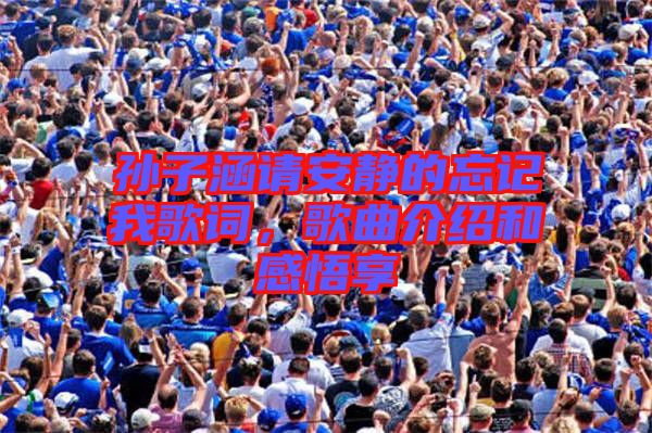 孫子涵請(qǐng)安靜的忘記我歌詞,歌曲介紹和感悟享