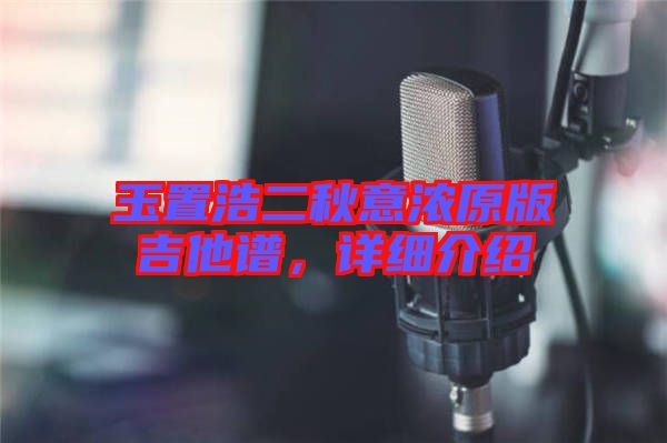 玉置浩二秋意濃原版吉他譜,詳細(xì)介紹