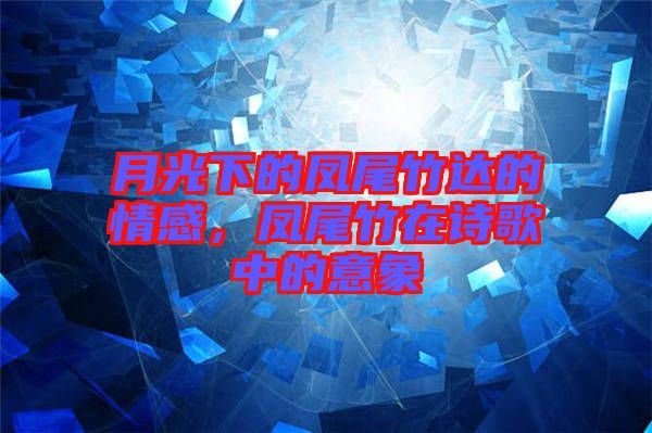 月光下的鳳尾竹達的情感,鳳尾竹在詩歌中的意象
