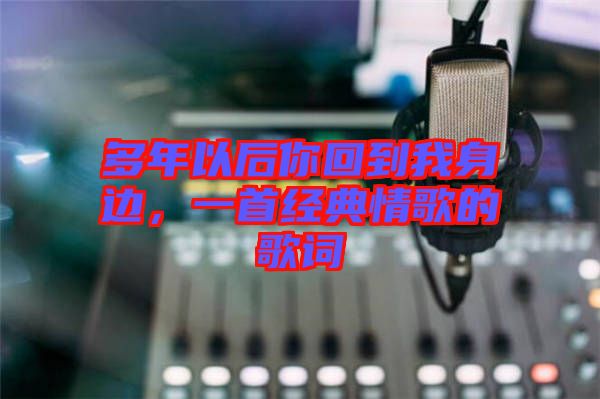 多年以后你回到我身邊,一首經(jīng)典情歌的歌詞
