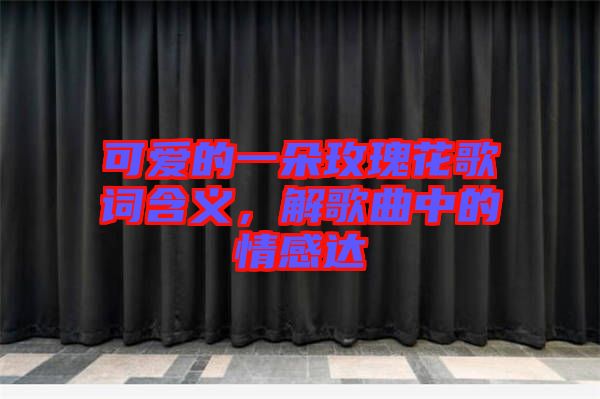 可愛的一朵玫瑰花歌詞含義,解歌曲中的情感達(dá)