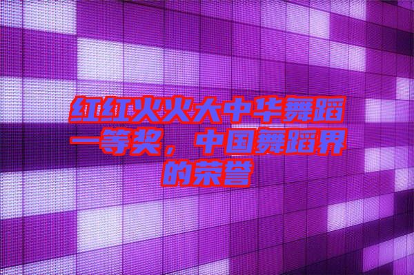 紅紅火火大中華舞蹈一等獎(jiǎng),中國舞蹈界的榮譽(yù)