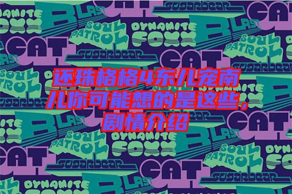 還珠格格4東兒寵南兒你可能想的是這些，劇情介紹