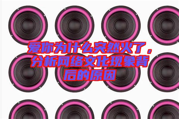 愛你為什么突然火了,分析網絡文化現象背后的原因
