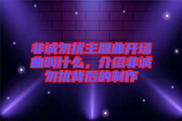 非誠勿擾主題曲開場曲叫什么，介紹非誠勿擾背后的制作