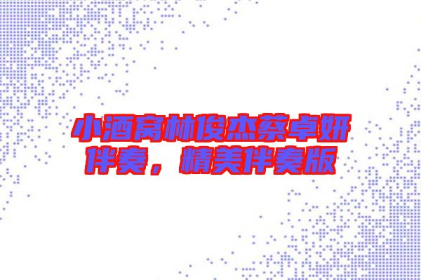 小酒窩林俊杰蔡卓妍伴奏，精美伴奏版