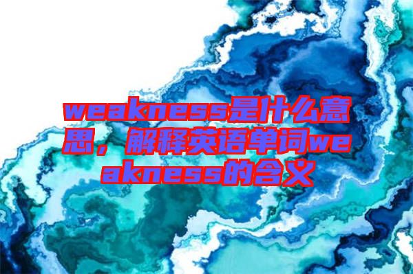 weakness是什么意思，解釋英語單詞weakness的含義