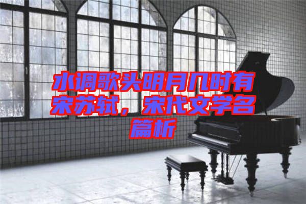 水調歌頭明月幾時有宋蘇軾，宋代文學名篇析
