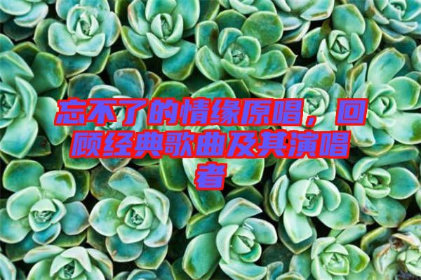 忘不了的情緣原唱，回顧經典歌曲及其演唱者