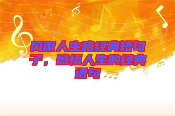 風(fēng)雨人生路經(jīng)典短句子,感悟人生的經(jīng)典語句