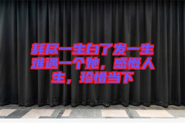 耗盡一生白了發一生難遇一個她，感慨人生，珍惜當下