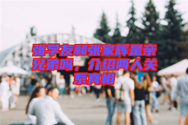 張學(xué)友和張家輝是親兄弟嗎,介紹兩人關(guān)系真相