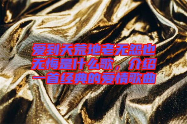愛到天荒地老無怨也無悔是什么歌,介紹一首經(jīng)典的愛情歌曲
