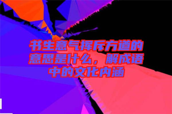 書生意氣揮斥方遒的意思是什么,解成語中的文化內(nèi)涵
