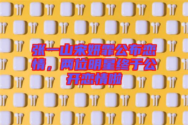 張一山宋妍霏公布戀情，兩位明星終于公開戀情啦