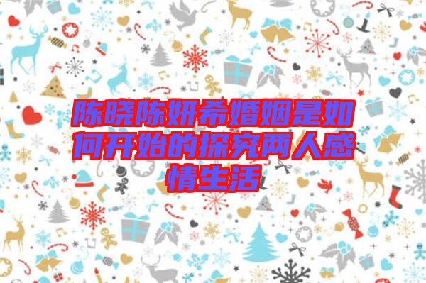 陳曉陳妍?；橐鍪侨绾伍_始的探究兩人感情生活