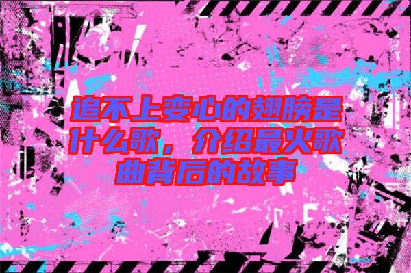 追不上變心的翅膀是什么歌，介紹最火歌曲背后的故事