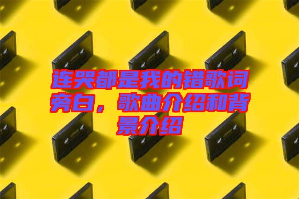 連哭都是我的錯歌詞旁白，歌曲介紹和背景介紹