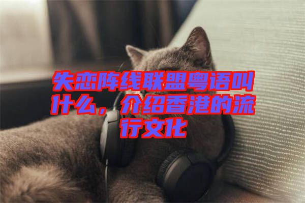 失戀陣線聯(lián)盟粵語(yǔ)叫什么，介紹香港的流行文化