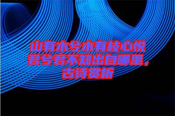 山有木兮木有枝心悅君兮君不知出自哪里,古詩賞析