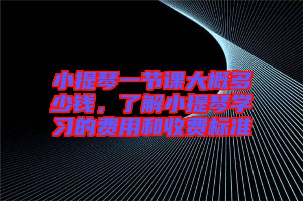 小提琴一節(jié)課大概多少錢，了解小提琴學(xué)習(xí)的費用和收費標準