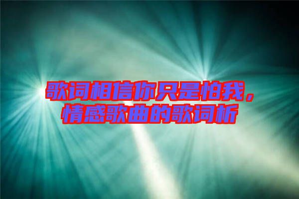 歌詞相信你只是怕我，情感歌曲的歌詞析