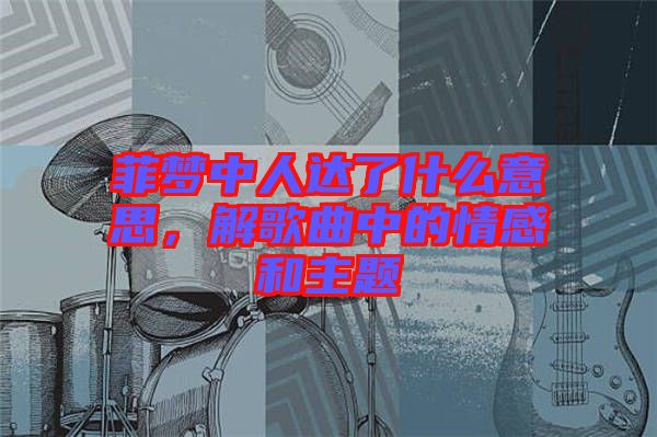菲夢(mèng)中人達(dá)了什么意思,解歌曲中的情感和主題