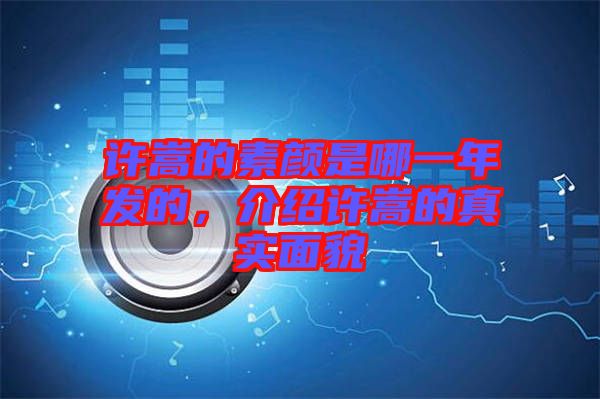 許嵩的素顏是哪一年發的，介紹許嵩的真實面貌