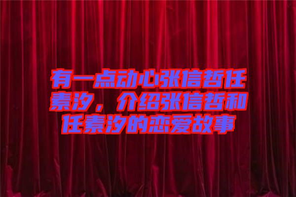 有一點(diǎn)動(dòng)心張信哲任素汐,介紹張信哲和任素汐的戀愛(ài)故事