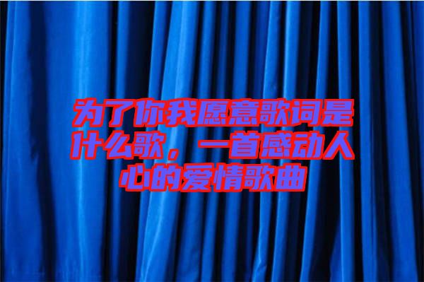 為了你我愿意歌詞是什么歌，一首感動人心的愛情歌曲