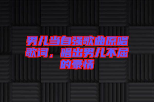 男兒當自強歌曲原唱歌詞，唱出男兒不屈的豪情