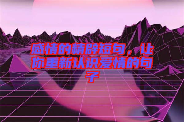 感情的精辟短句,讓你重新認(rèn)識愛情的句子