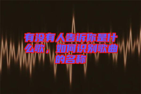 有沒(méi)有人告訴你是什么歌，如何識(shí)別歌曲的名稱(chēng)