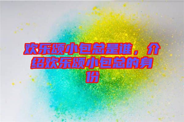 歡樂頌小包總是誰，介紹歡樂頌小包總的身份