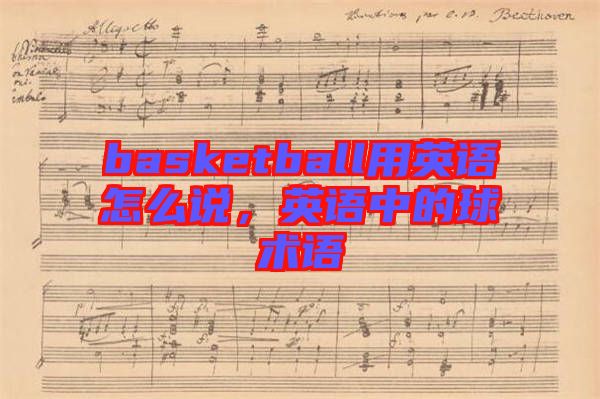 basketball用英語怎么說，英語中的球術語
