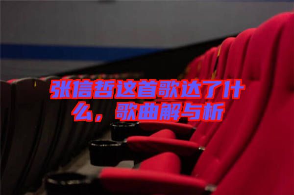 張信哲這首歌達了什么，歌曲解與析