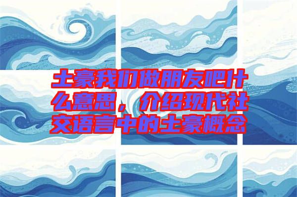 土豪我們做朋友吧什么意思，介紹現(xiàn)代社交語(yǔ)言中的土豪概念
